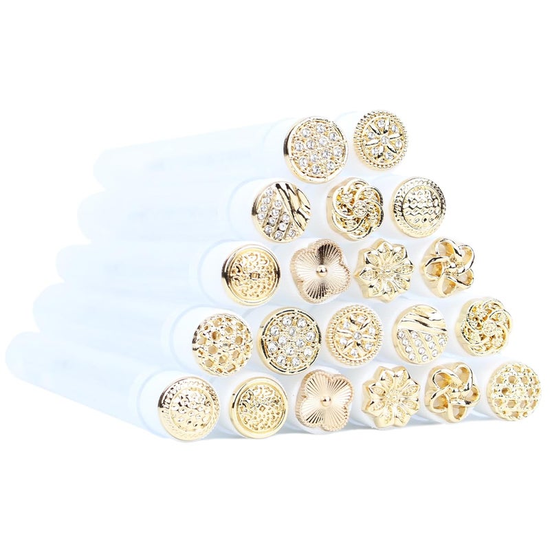 SenRocc 20pcs Mascara Wands Tube Reusable Lash Spoolies Eyelash Brush Tubes Spoolies Golden Metal Lash Extension Brushes Applicators Makeup Tools (Golden Metal-3-MIX) - Image 1